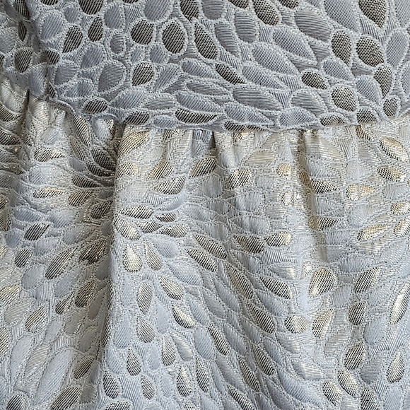 Elle Cream Shimmer Metallic Illusion Top Mini Dress Size 4 - Picture 8 of 11